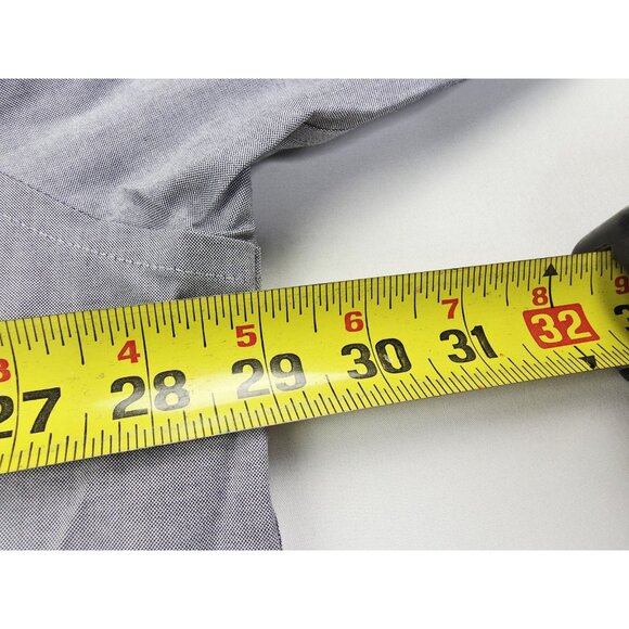 Stafford X-Tall Size 19 38-39 Mens Grey Button Down Long Sleeve Non Iron Oxford - Picture 2 of 10